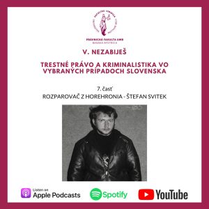 V. NEZABIJEŠ – Rozparovač z Horehronia – Štefan Svitek