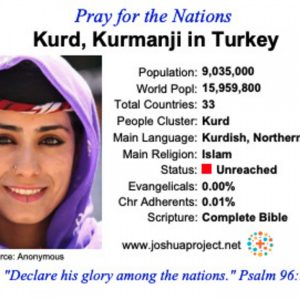 modlitby za NZES – severní Kurdi v Turecku