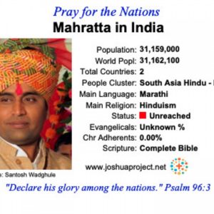 modlitby za NZES – Mahratta v Indii