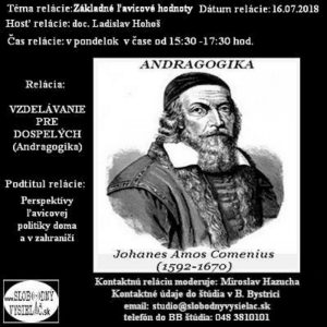 Vzdelávanie pre dospelých 105 – 2018-07-16 Základné ľavicové hodnoty