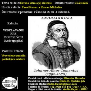 Vzdelávanie pre dospelých 193 – 2020-04-27 Corona kríza a jej riešenie…