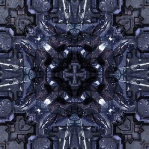 Meditating Robots Under A Metallic Rain